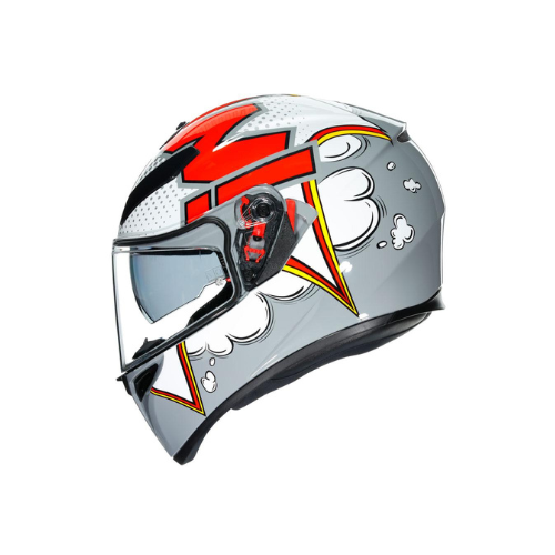 AGV K3 SV Bubble Grey White Red Helmet