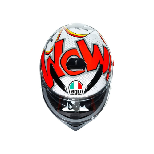 AGV K3 SV Bubble Grey White Red Helmet