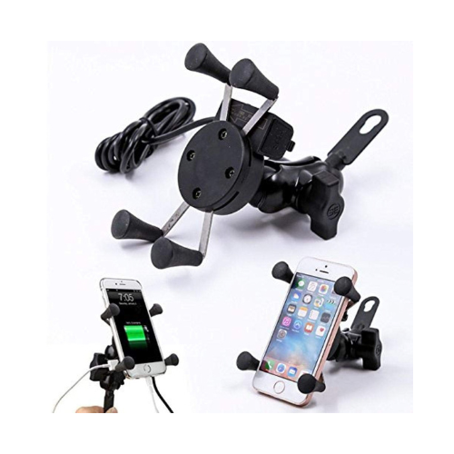 Universal Motorcycle Phone Holder Bracket with Phone Charger