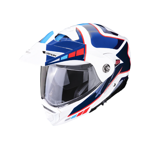Scorpion EXO ADX-2 Camino Glossy Pearl White Blue Red Helmet