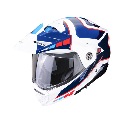 Scorpion EXO ADX-2 Camino Glossy Pearl White Blue Red Helmet