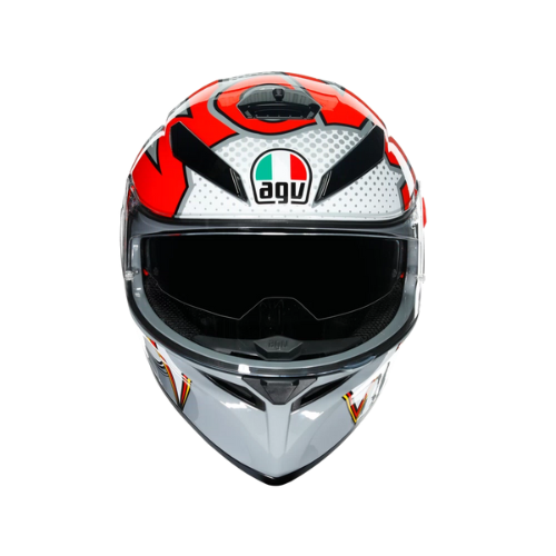 AGV K3 SV Bubble Grey White Red Helmet