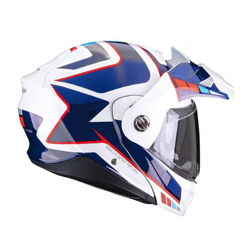 Scorpion EXO ADX-2 Camino Glossy Pearl White Blue Red Helmet