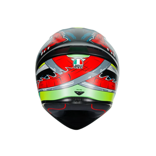 AGV K1 Dundee Matt Lime Red Helmet