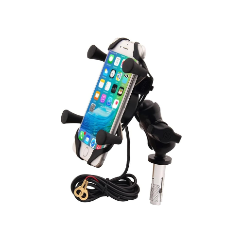 Universal Motorcycle Phone Holder Bracket with Phone Charger