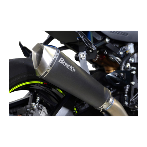 Brocks Predator Full System - Stainless Front Section w/ Electro-Black Muffler GSX-R1000/R (17-25)